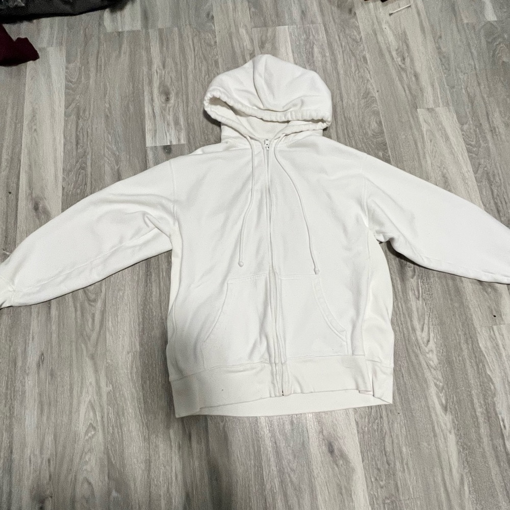 TNA Cozy Fleece Boyfriend Zip Hoodie white